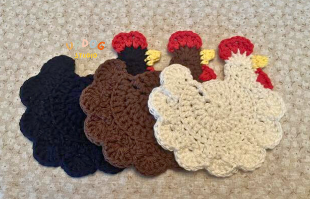 Hens and Chickens Coaster Set (3)